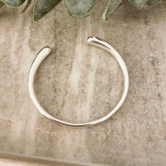 925 Sterling Silver Chunky Bangle Bracelet Thick Cuff Bracelet - Picture 5 of 5